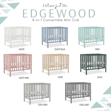 Dream On Me Edgewood 4-In-1 Convertible Mini Crib