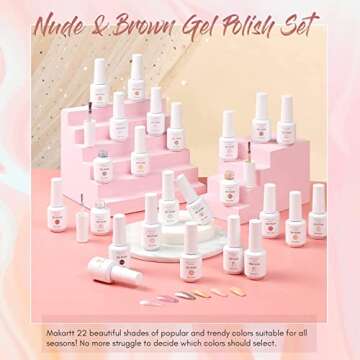 Makartt Gel Nail Polish Kit 22 Colors Pink Nude Glitter Nail Polish Set Beauty Gift Soak Off Autumn ...