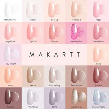 Makartt Gel Nail Polish Kit 22 Colors Pink Nude Glitter Nail Polish Set Beauty Gift Soak Off Autumn Nail Gel with Top Base Coat DIY Nail Manicure Salon Home All Seasons