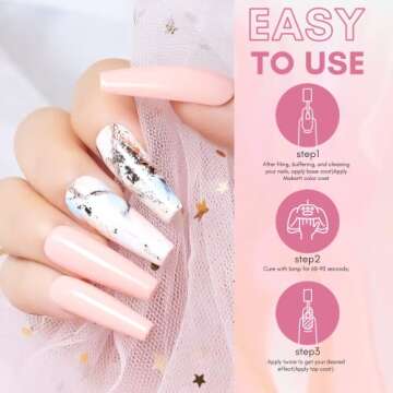 Makartt Gel Nail Polish Kit 22 Colors Pink Nude Glitter Nail Polish Set Beauty Gift Soak Off Autumn Nail Gel with Top Base Coat DIY Nail Manicure Salon Home All Seasons