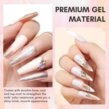 Makartt Gel Nail Polish Kit 22 Colors Pink Nude Glitter Nail Polish Set Beauty Gift Soak Off Autumn Nail Gel with Top Base Coat DIY Nail Manicure Salon Home All Seasons