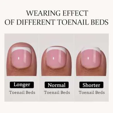 BTArtboxnails XCOATTIPS Toe Nail Tips - Short, Brighter Pastel French Tip Press On Toenails for Women, Soft Gel Toe Nail Press Ons, Soak Off Fake Toenail Extensions - 160pcs