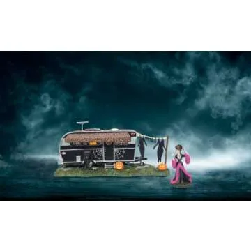 Department 56 Elvira Mistress of The Dark Village Accessories Celebrity Trailer Lit Figurine, 5 Inch, Multicolor