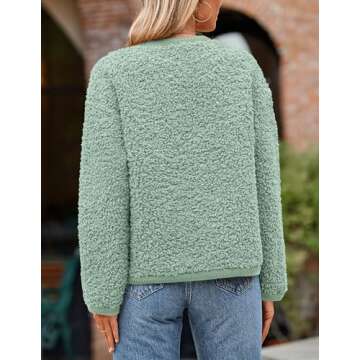 PRETTYGARDEN Women's Faux Fur Shearling Coat Fuzzy Fleece Button Up Trendy Fall Winter Cropped Jacke...