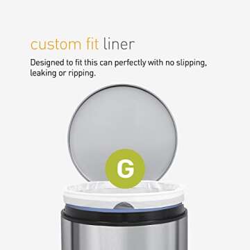 simplehuman Code G 60 Count, Genuine Custom Fit Liners, Drawstring Trash Bags in Dispenser Packs, 30 Liter / 8 Gallon, White