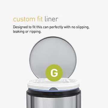 simplehuman Code G 60 Count, Genuine Custom Fit Liners, Drawstring Trash Bags in Dispenser Packs, 30 Liter / 8 Gallon, White
