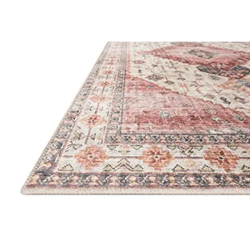 Loloi II Skye Collection Ivory/Berry Area Rug 7'6" x 9'6"
