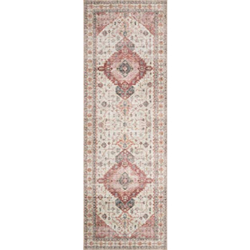 Loloi II Skye Collection Ivory/Berry Area Rug 7'6" x 9'6"