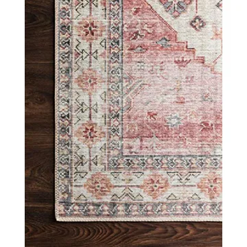 Loloi II Skye Collection Ivory/Berry Area Rug 7'6" x 9'6"