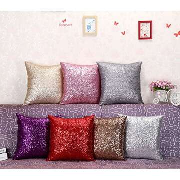Kithomer Sequins Throw Pillow Cover - Stylish 2 Pack Decor