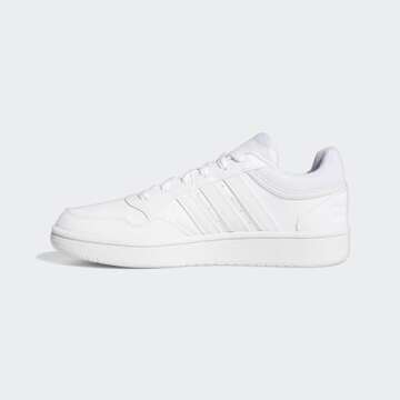 adidas Women's Hoops 3.0 Basketball Shoe, White/White/Dash Grey, 8