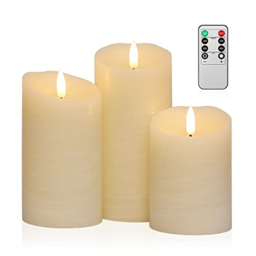 Real Wax Flameless Candles with Remote Control and Timer
