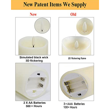 Real Wax Flameless Candles with Remote Control and Timer