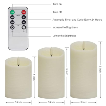 Real Wax Flameless Candles with Remote Control and Timer