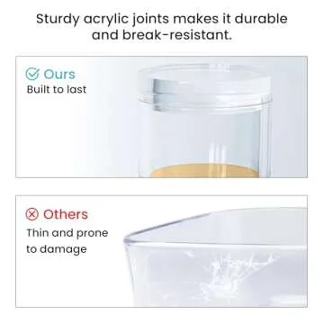 OfficeGoods 3-Tier Stackable Acrylic Holder- Stylish Desk Organizer and Storage for Office or Home – Transparent Round Design with Gold Metal Base