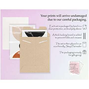 Midcentury Geometric Terracota Abstract Art Prints - Modern Contemporary Wall Decor - Set of 2-11x14 - Unframed