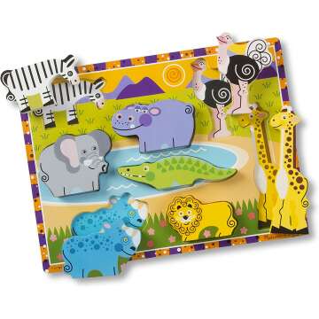 Melissa & Doug Safari Chunky Puzzle for Toddlers