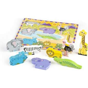 Melissa & Doug Safari Chunky Puzzle for Toddlers