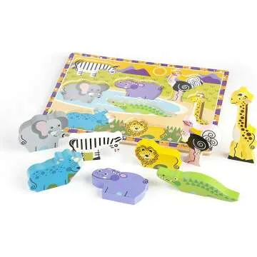 Melissa & Doug Safari Chunky Puzzle for Toddlers