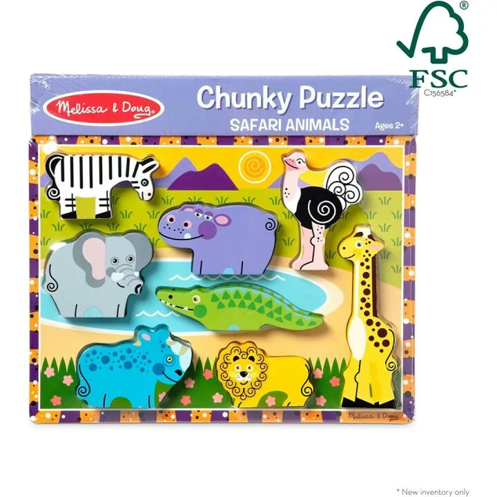 Melissa & Doug Safari Chunky Puzzle for Toddlers