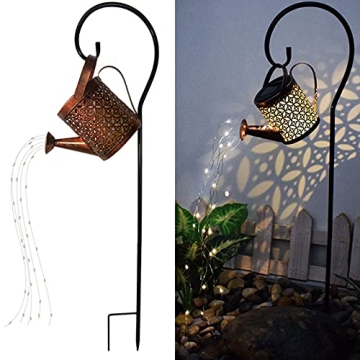 Merrytech Solar Lanterns - Outdoor Waterproof Metal Watering Can Yard Art