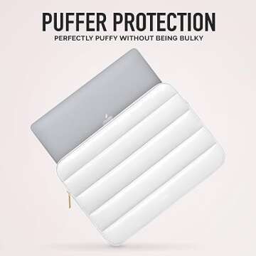 Vandel - The Original Puffy Laptop Sleeve 13-14 Inch. White Laptop Sleeve for Women. Carrying Case C...