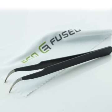 Eco-Fused 2mm Double-Sided Adhesive Sticker Tape - for Smartphone, Tablet, PC, Laptops, LCD, Digitizer, Small Electronic Repair - Includes Pair of Tweezers, Microfiber Cleaning Cloth