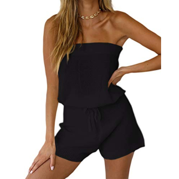 Chang Yun Womens Summer Jumpsuits Casual Loose Sleeveless Off Shoulder Elastic Waist Romper Loungewear Two Piece Outfits