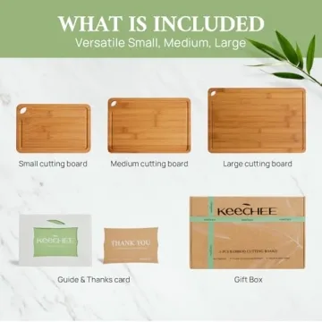 Bamboo Cutting Board, Durable Wood Cutting Boards for Kitchen with Deep Juice Grooves & Built-in Handles, Ideal Charcuterie & Chopping for Meat, Vegetables and Fruits Ideas Kitchen Gift for Home Cooks