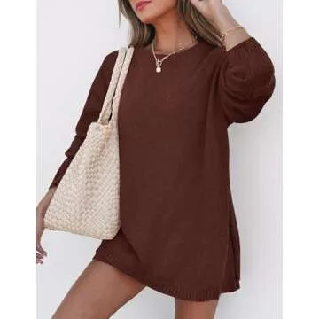 ZESICA Women's Two Piece Sweater Lounge Sets 2024 Fall Casual Knit Trendy Tunic and Shorts Outfits R...