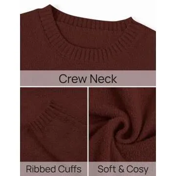 ZESICA Women's Two Piece Sweater Lounge Sets 2024 Fall Casual Knit Trendy Tunic and Shorts Outfits Red Brown S