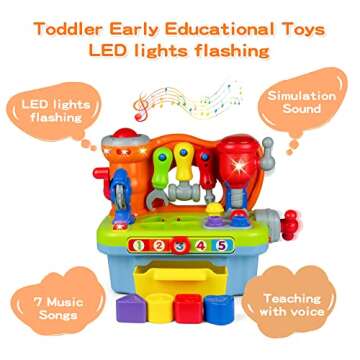 Woby Multifunctional Musical Learning Tool Workbench Toy Set for Kids with Shape Sorter Tools