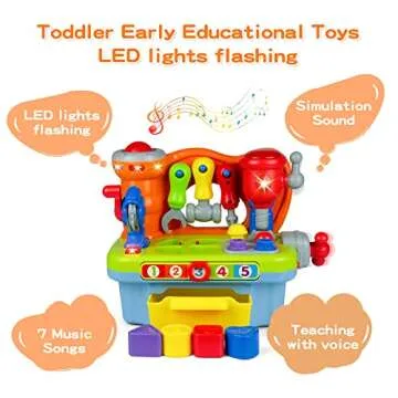 Woby Multifunctional Musical Learning Tool Workbench Toy Set for Kids with Shape Sorter Tools