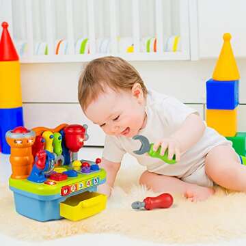 Woby Multifunctional Musical Learning Tool Workbench Toy Set for Kids with Shape Sorter Tools