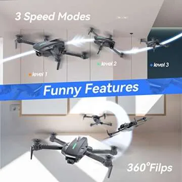 DEERC Drone with Camera, D70 Drones with Camera for Adults 1080P HD, RC Quadcopter for Beginners with 2 Batteries, Kids Toy Easy to Play, Auto Hover, Voice Control, APP Control, 3D Flips