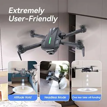 DEERC Drone with Camera, D70 Drones with Camera for Adults 1080P HD, RC Quadcopter for Beginners with 2 Batteries, Kids Toy Easy to Play, Auto Hover, Voice Control, APP Control, 3D Flips