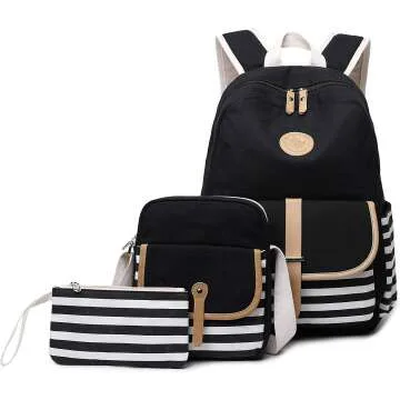 Gazigo Girls School Backpack & Laptop Bag - Black