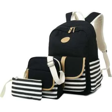 Gazigo Girls School Backpack & Laptop Bag - Black