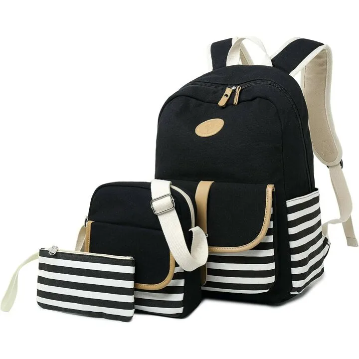 Gazigo Girls School Backpack & Laptop Bag - Black