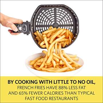 BELLA (14752) 2.6 Quart Air Fryer with Removable Dishwasher Safe Basket, Stainless Steel