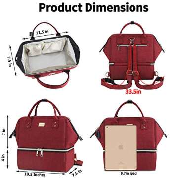 Weitars Lunch Bag for Women,Lunch Backpack Women Lunch Bag For Work Insulated Dual Compartment Lunch...