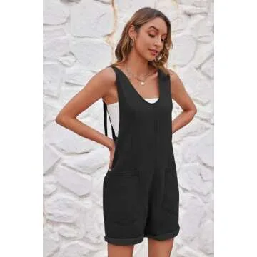 GREAIDEA Women's High Roller Denim Shortall Romper