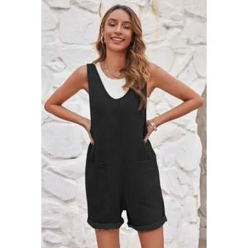 GREAIDEA Women's High Roller Denim Shortall Romper