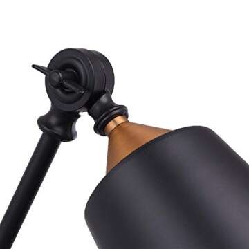 Pauwer Industrial Plug in Wall Sconces Set of 2 with On Off Switch Vintage Edison Swing Arm Wall Lamp Black Metal Shade Wall Light Fixtures