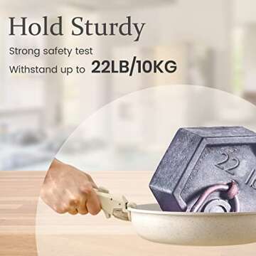 CAROTE Removable Handle White, Detachable Removable Pan Handle,Universal Pot Handle Replacement,Suitable for All Cookware