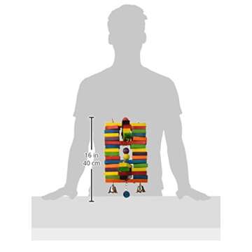 Super Bird Creations - SB477 XL Woodpile Bird Toy - Vibrant Bird Toys for Macaws, African Greys, Cockatoos, Eclectus, Parrots - Enriching Bird Toy with Chewable Elements - Large to XL Bird Size