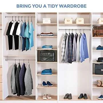 HOUSE DAY Space Saving Black Plastic Hangers - 24 Pack