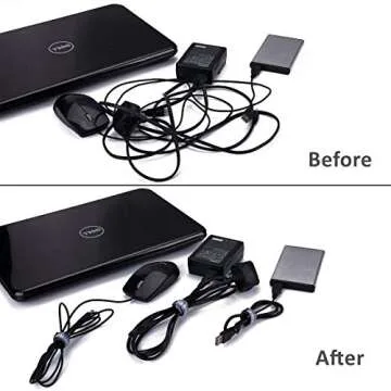 Trilancer Reusable Cable Straps Wire Ties - 50 Pack Organizational Solution