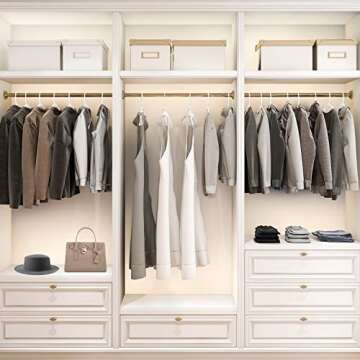 MecTo Hangers 50 Pack, Plastic White Notched Coat Hanger Space Saving Tubular Heavy Duty Clothes Hangers for Everyday Standard Use on Suits Coats Pants Dress Shirts (White, 50 Pack)