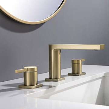 Luxury Widespread Bathroom Sink Faucets 3 Hole, 2-Handle 8 Inch Bathroom Vanity Faucet, with Matchin...